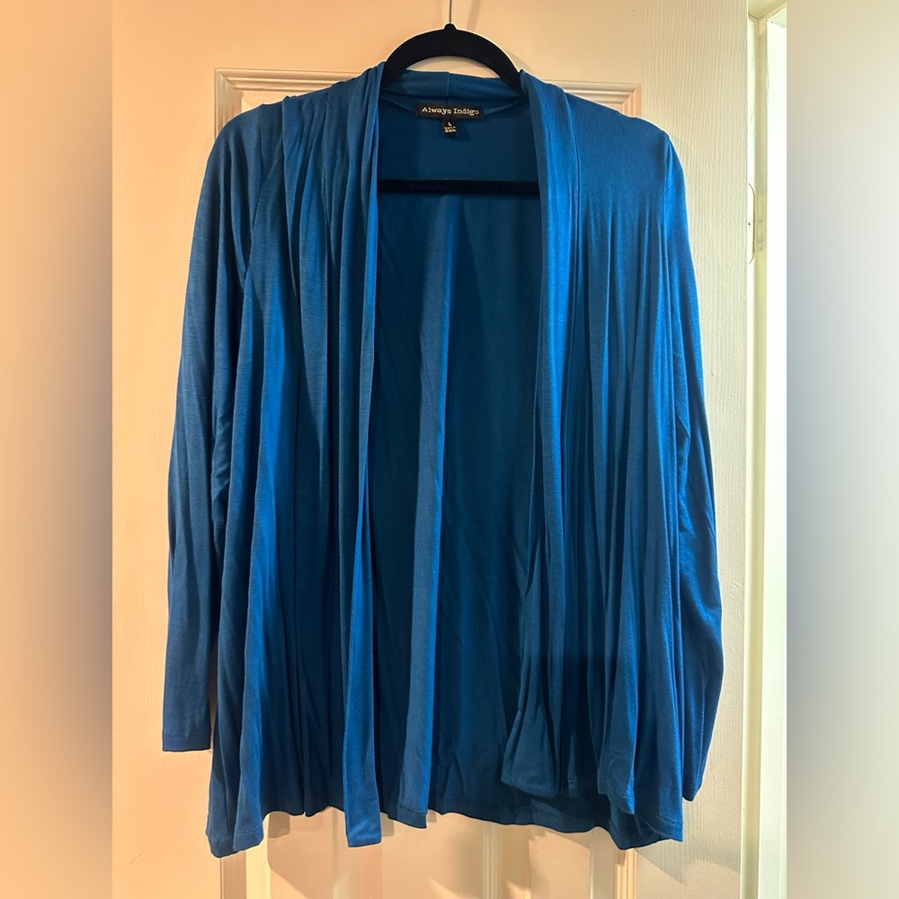 Always Indigo Blue Cardigan Large
